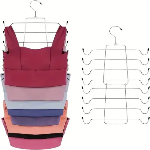 8 Layer Space Saving Stainless Steel Underwear Bras Organizer Hanger Pol