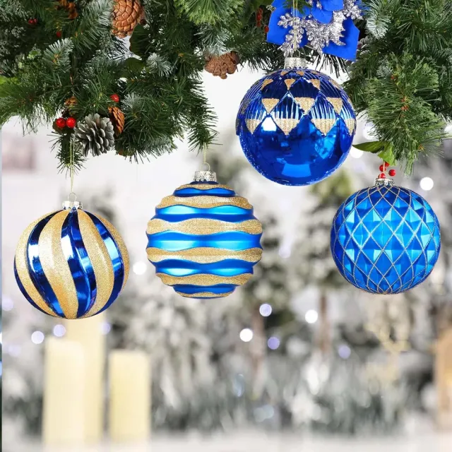 6''/150mm Large Christmas Ball Ornaments, Christmas Tree Decor, Shatterproof Hanging Decorations With Hooks, White & Silver Baubles For Xmas Tree, ... Bluegold - Shop at LoveMi
