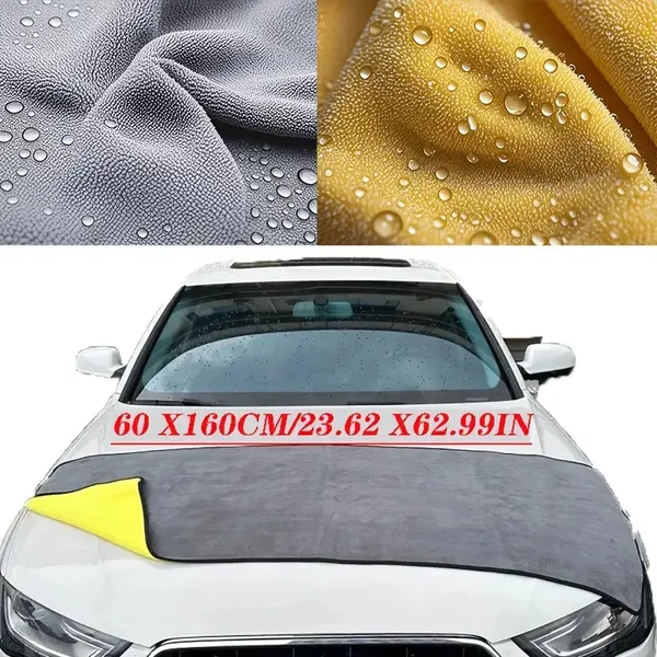 Thickened Coral Velvet Microfiber Car Wash Towel - Instant Absorption & Quick-Dry, Scratch-Free For All Cars, High-Quality Non-Woven Fabric, Reinforced Seams, Multi-Surface Use For Home & Aut