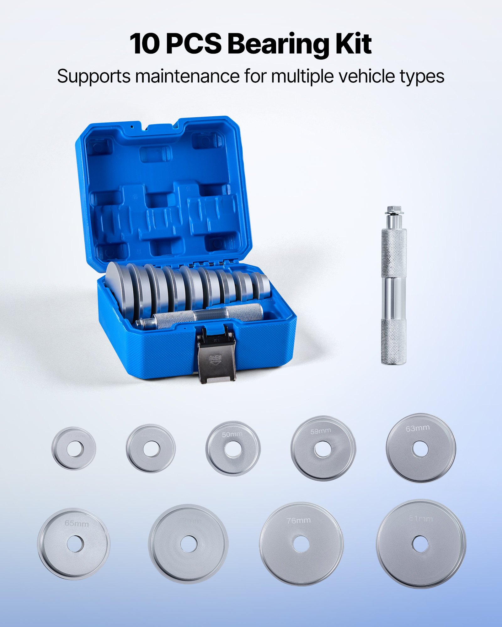 Bearing Press Kit, 10 Pcs, Bearing Race And Seal Driver Set