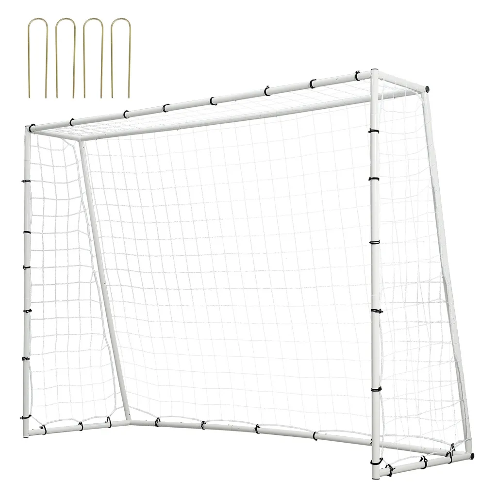 Soccer Rebound Trainer, 8x6FT Iron Soccer Training Equipment, Sports Football Rebounder Wall With Double-Sided Rebounding Net & Goal, Perfect For B...