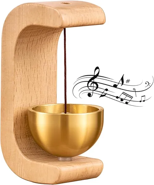 Magnetic Door Chime Bell, Wooden Shopkeepers Bell For Door Opening - Ding Ding Sound