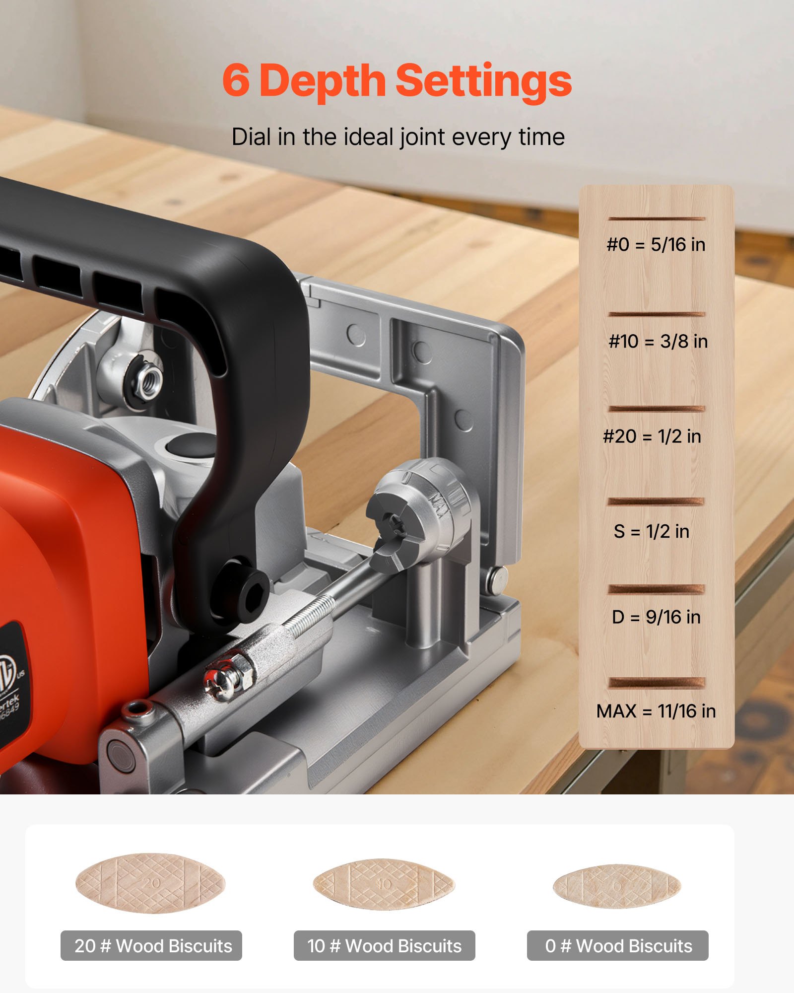 Biscuit Plate Joiner, 5.9A, Plate Joiner Tool Kit With 11,600 RPM 760W Motor, 45-Degree Locating Notch, Carbide… - 4