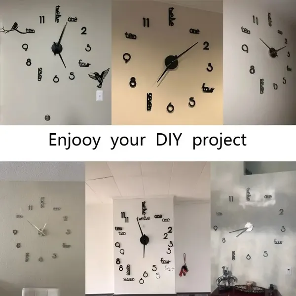 Huge Frameless Big Wall Clock, Modern Home Decoration, SuitGiant Frameless Wall Clock, Modern Home Decoration, Suitable For Living Room, Kitchen, Bedroom, Interior Decoration Giant Frameless 