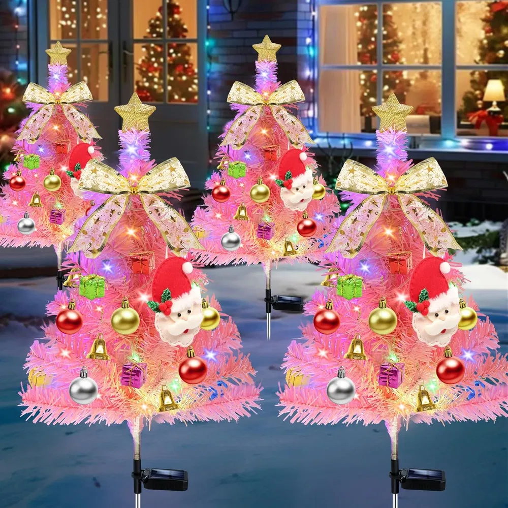 4Pcschristmastreespink