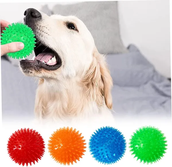 Petizer 3-Pack 3.5' Squeaky Dog Toy Balls, Floating Dog Pool Balls, Spiky Dog Balls Water Toys, Durable Interactive Fetch Toys For Puppy, Dog Chew Toys For Teething (3.5", Medium/Large Dog)