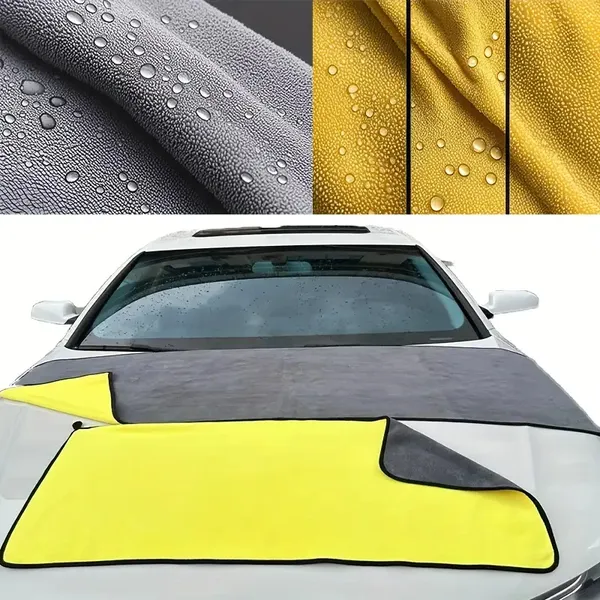 Thickened Coral Velvet Microfiber Car Wash Towel - Instant Absorption & Quick-Dry, Scratch-Free For All Cars, High-Quality Non-Woven Fabric, Reinforced Seams, Multi-Surface Use For Home & Aut