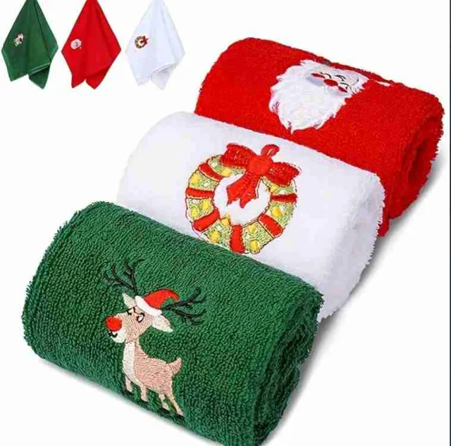 Christmas Hand Towels, Maxs Dish Towel Bathroom Kitchen,100% Cotton,Decorative Dish Face Towels Set For Drying,Cleaning,Cooking And Decorations,Emb... - Shop at LoveMi