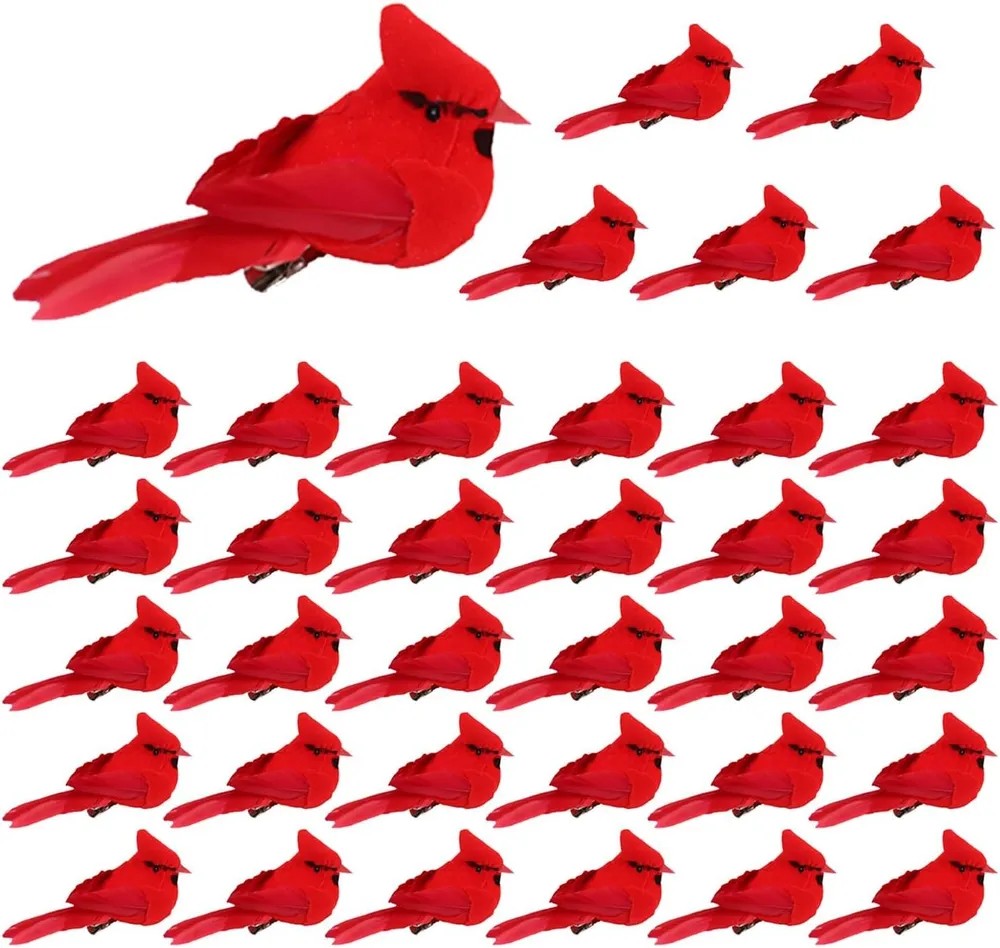 Cardinal Birds For Crafts, Mini Cardinal Clip On Christmas Tree Ornaments Artificial Red Birds Decorations For Wreaths Centerpieces DIY Crafts, Red... 36Pcs - Shop at LoveMi