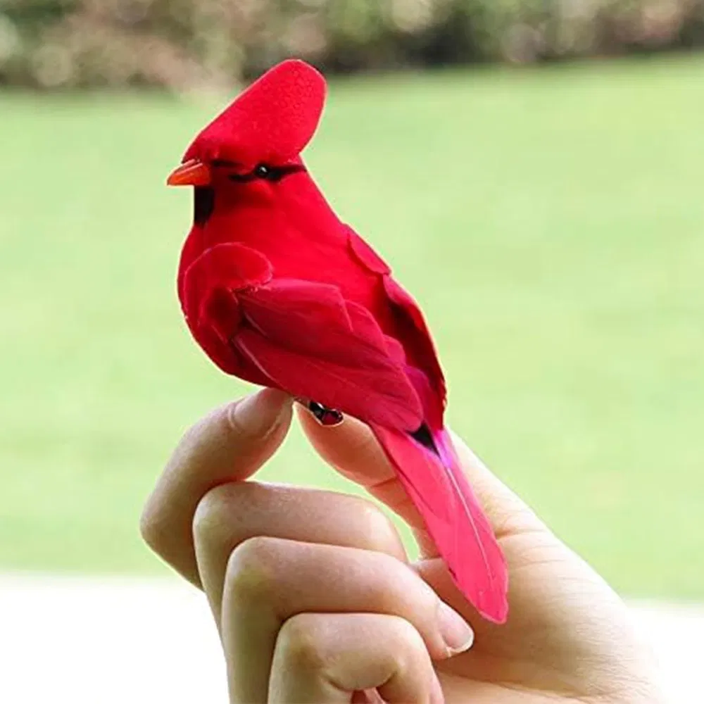 Red Bird Decor Artificial Red Cardinal Birds Artificial Birds Christmas Cardinal Birds For Tree Flower Floral Arrangements Yard Patio Wreath Design... 4Pcs - Shop at LoveMi
