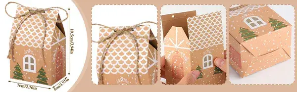 36 Pieces Mini Christmas Party Favor Boxes Gift Bags, Small Gift Boxes Xmas Treats Party Favors Stocking Stuffers