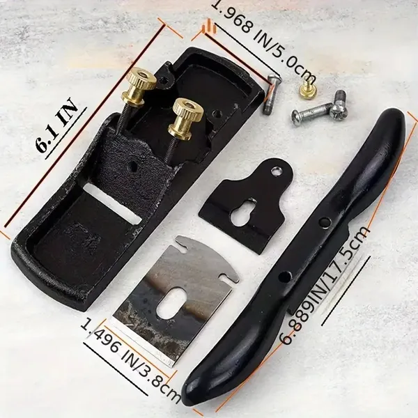 One Traditional Handheld Woodworking Double Line Planer, Adjustable Woodworking Bird Planer, Double Nut Adjustable Woodworking Planer, Equipped With A High-carbon Steel Blade For Smoothing And Shaping - Image 3
