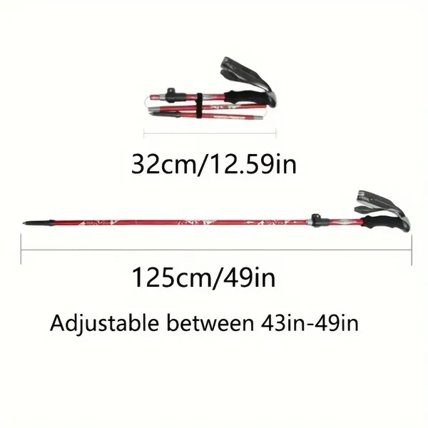 5-Section Collapsible Hiking Poles - Lightweight Trekking Poles With Secure External Lock, Adjustable Length, Sturdy - Ergonomic EVA Grip For Mountain Climbing, Camping, Trail Hiking - Perfect Gift Fo