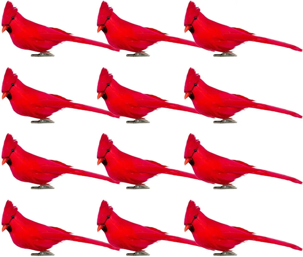 Artificial Red Cardinal Birds Clip, Christmas Cardinal Birds Clip, Fake Bird Red Cardinals Decor For Christmas Tree Ornament Decorations, Arts And ... - Shop at LoveMi