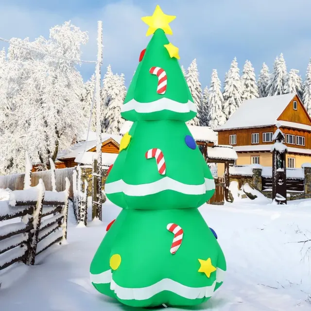 5 FT Christmas Inflatables Tree Outdoor Decorations Blow Up Tree Yard Decoration With Built in LEDs For Xmas Holiday Party Indoor Garden Lawn Decor... Green - Shop at LoveMi