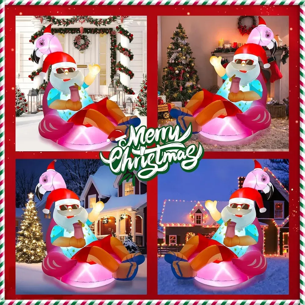10FT Christmas Inflatables Outdoor Decorations, Giant Lying Gingerbread Inflatable With Built-in LED Lights Xmas Blow Up Yard Decoration For Holida...