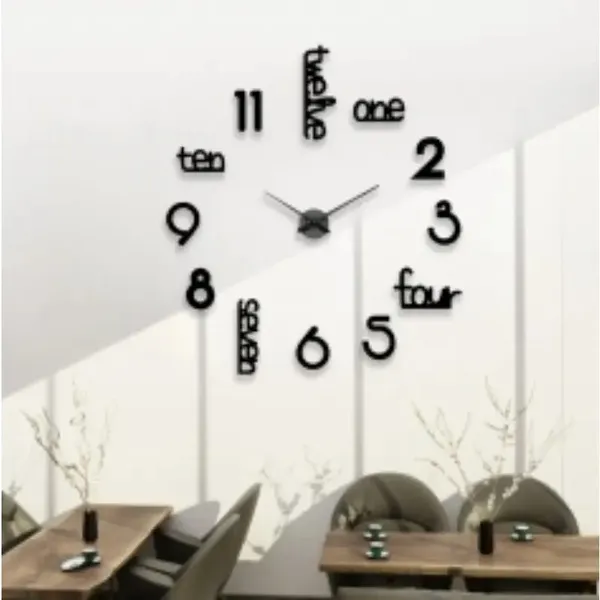 Huge Frameless Big Wall Clock, Modern Home Decoration, SuitGiant Frameless Wall Clock, Modern Home Decoration, Suitable For Living Room, Kitchen, Bedroom, Interior Decoration Giant Frameless 