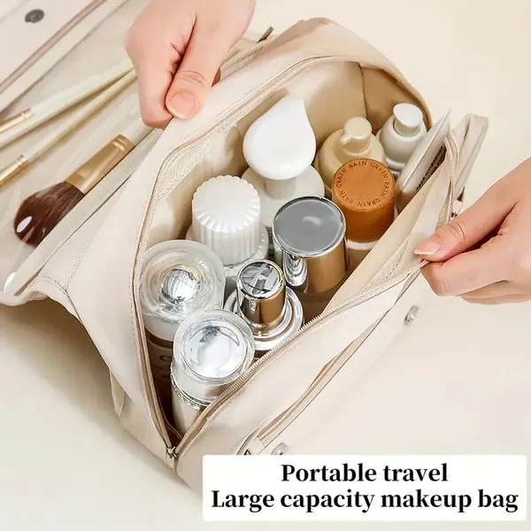 Women’S Pearl Portable Cosmetic Bag, Business Travel Hook Cosmetic Bag, Cosmetic Bag Large Capacity, Toilet Bag With Hook, Suitable For Toiletries, Cosmetics, Brushes And Other Items