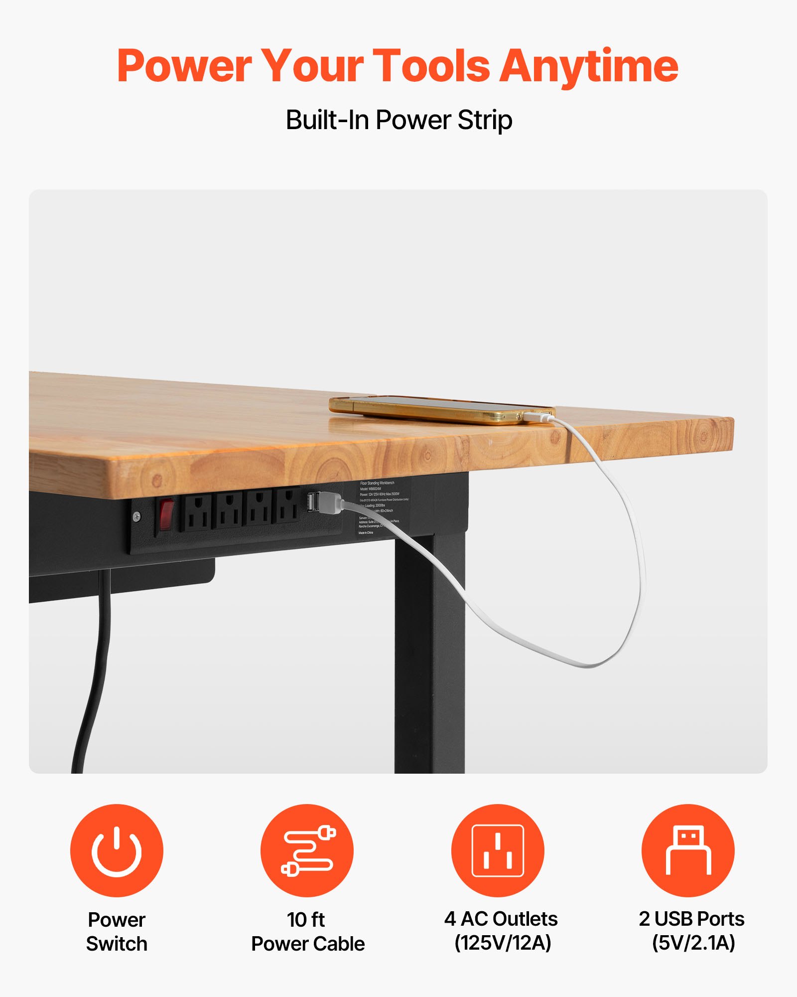 Adjustable Workbench on Wheels — photo 3
