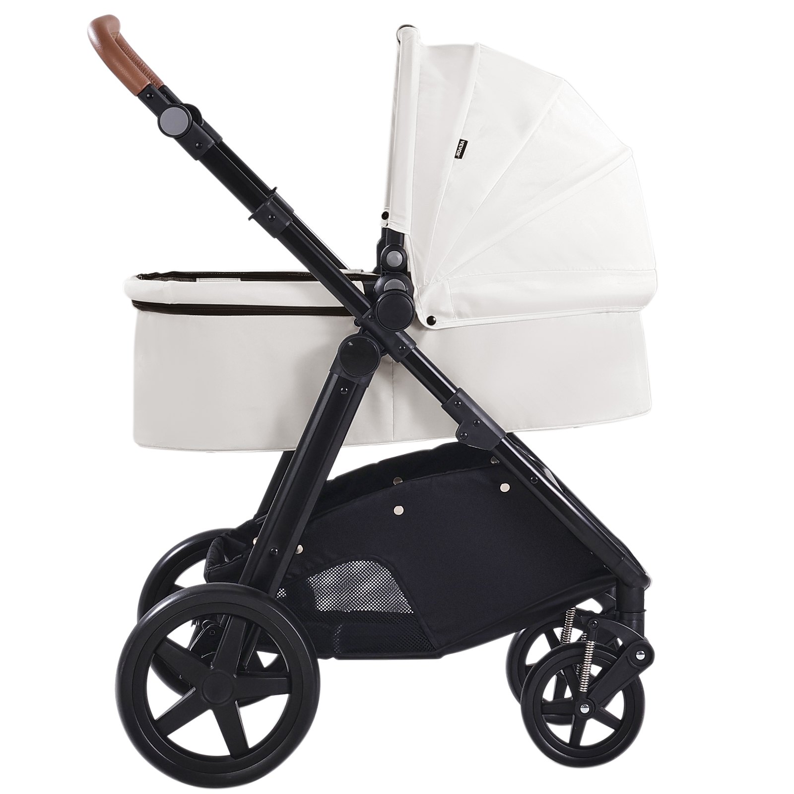 Travel System Stroller with Infant Bassinet — 2-in-1 Baby Cradle Stroller