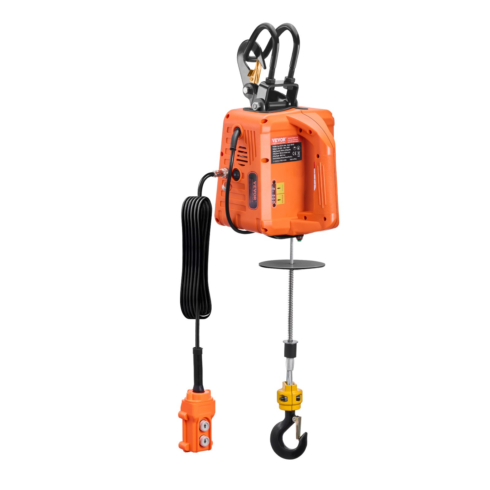 3-in-1 Electric Hoist Winch, 1100 Lbs Capacity, 1500W Portable Power Winch, 30 Ft Lifting Height, 16 Ft/min With Wire And Wireless Remote Control, For Garage, Warehouse, Factory Lifting Towing