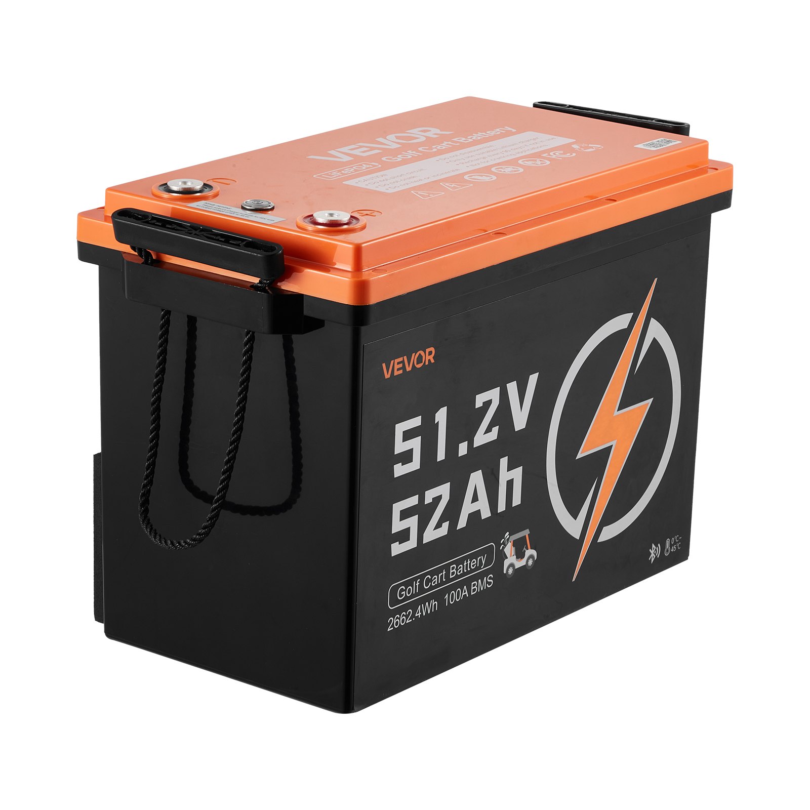 48V (51.2V) 52AH Lithium Golf Cart Battery, With 15A Charger, Lifepo4