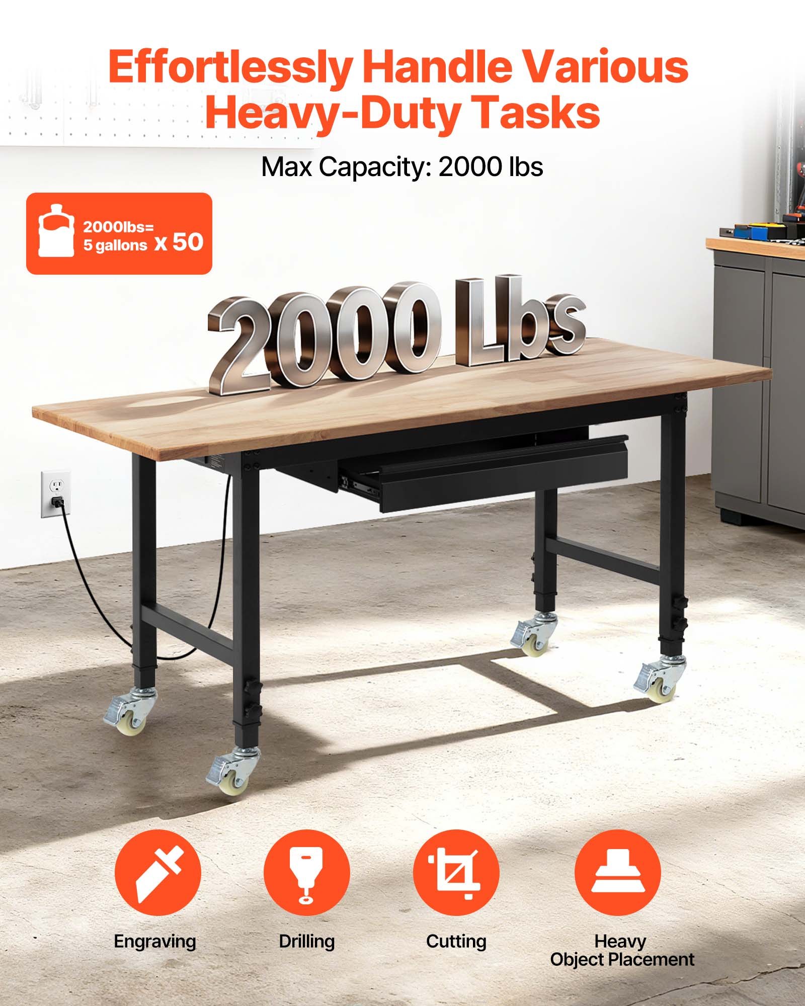 Adjustable Workbench on Wheels — photo 5