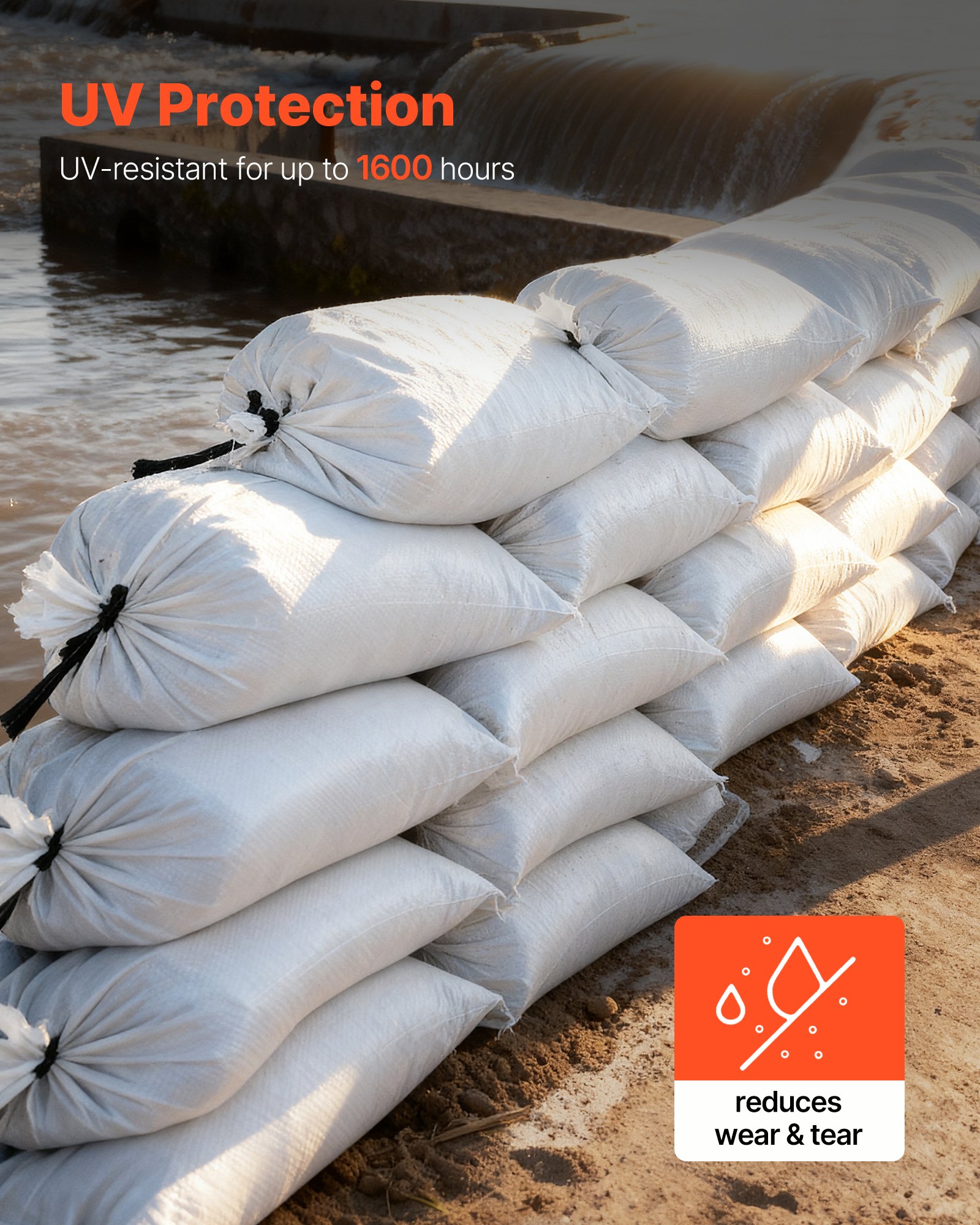 Empty Sandbags, 100 Packs , Heavy Duty Sand Bags Sacks With Ties, Capacity Woven Polypropylene Sandbags,… - 3