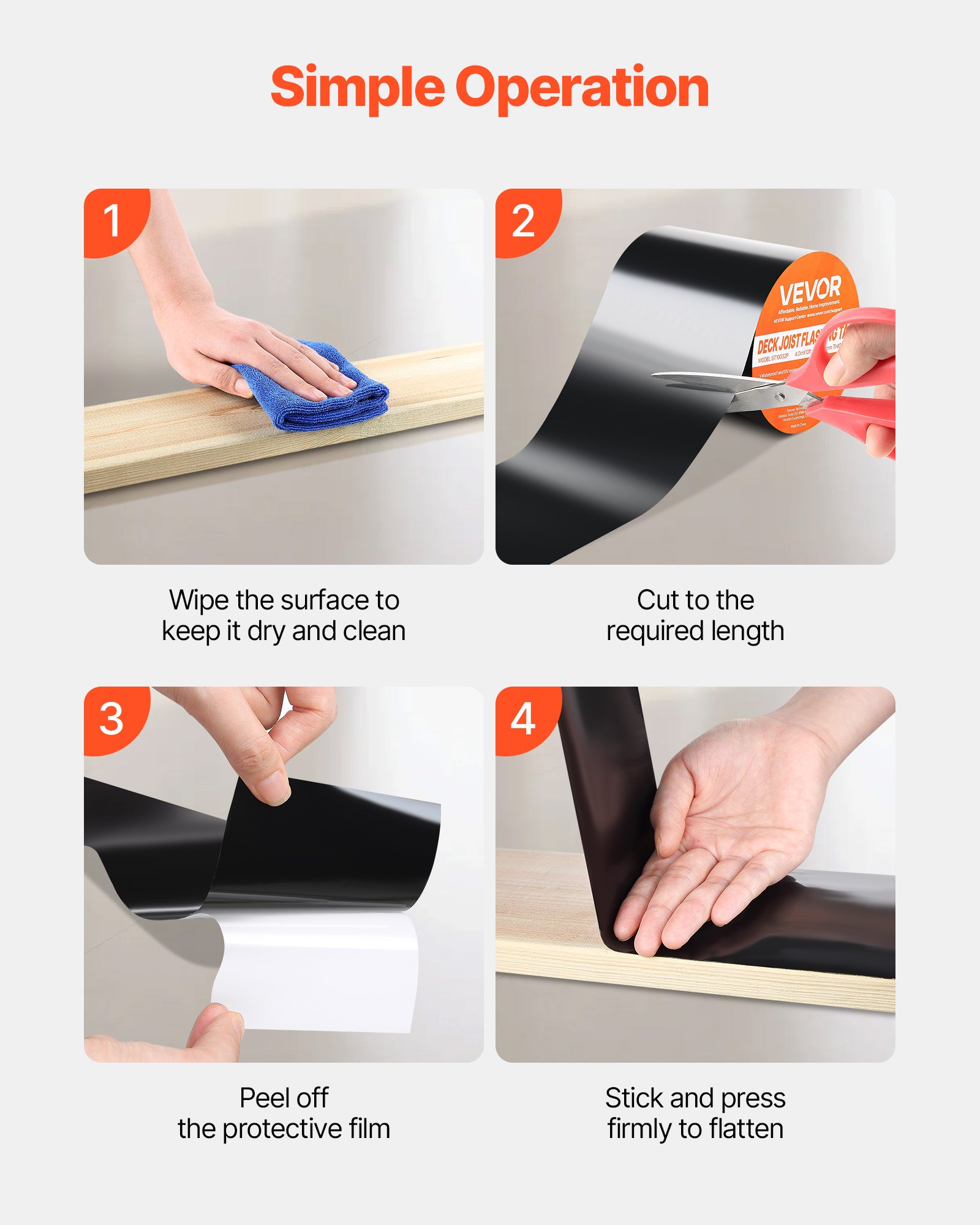 Waterproof Patch And Seal Tape, 4 Inch X 10 Ft, Pack Of 2, Weather-Resistant Waterproof Tape For Leaks And Repairs, Peel And Stick Easy Indoor And Outdoor Use For Roof, Wall, And Pipe, Black