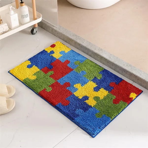 Bathroom Rug 20x32 Non Slip Fluffy Teal Bath Mat For Bathroom Floor Washable Plush Luxury Bath Rug For Tub Soft Shaggy Absorbent Shower Sink Mat - Image 4