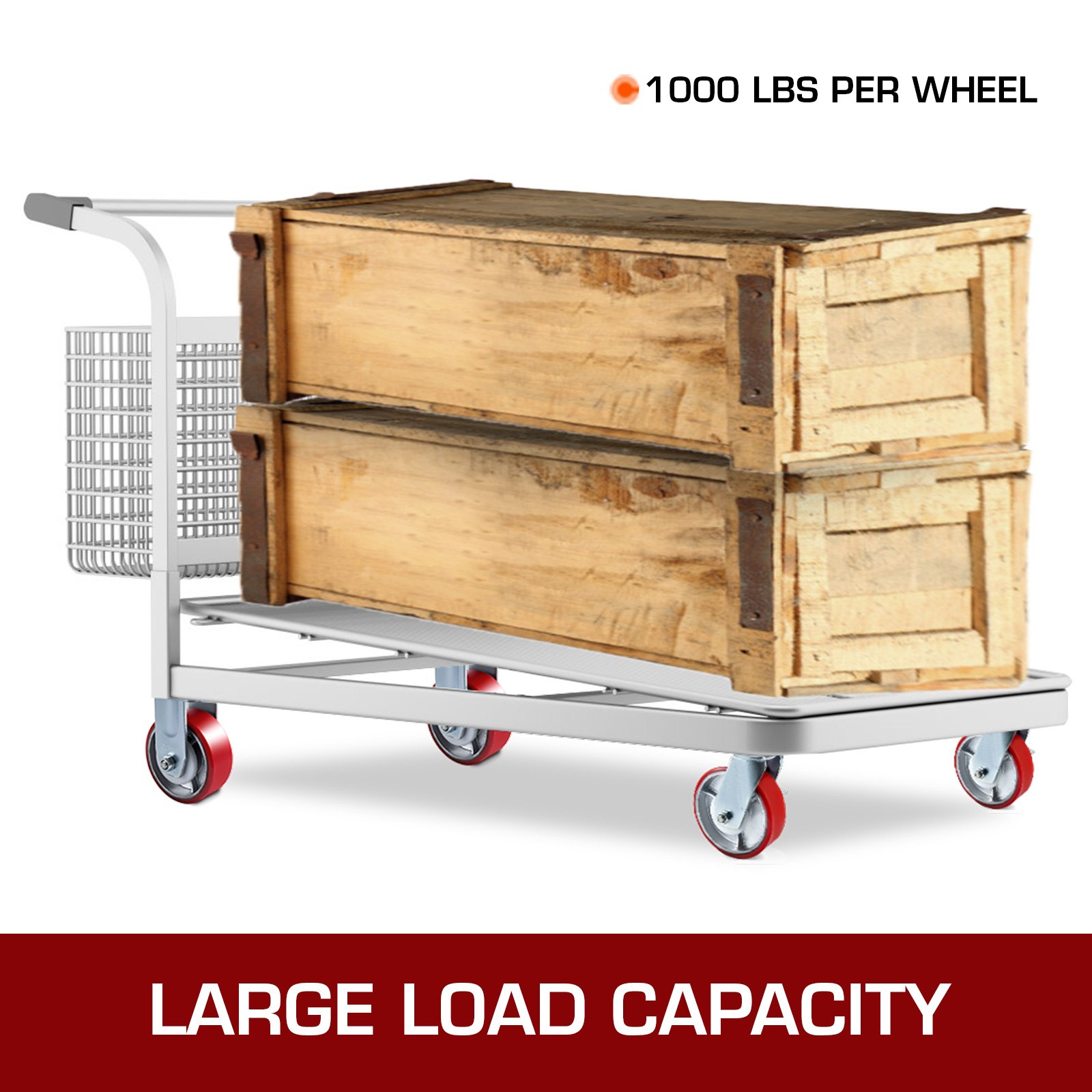 4 Pack Caster Wheels 2 Rigid And 2 Swivel Casters With Side Brake Polyurethane Iron Core Plate Capacity Per Wheel - 5