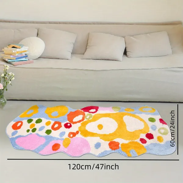 Colorful Cartoon Rugs, Colorful Flower Floor Mats, Cute And Beautiful Bedroom Rugs, Super Soft Bedroom Area Rugs, Non-Slip Quick Drying Long Bath Mats, Bathroom Kitchen Long Runner Mats