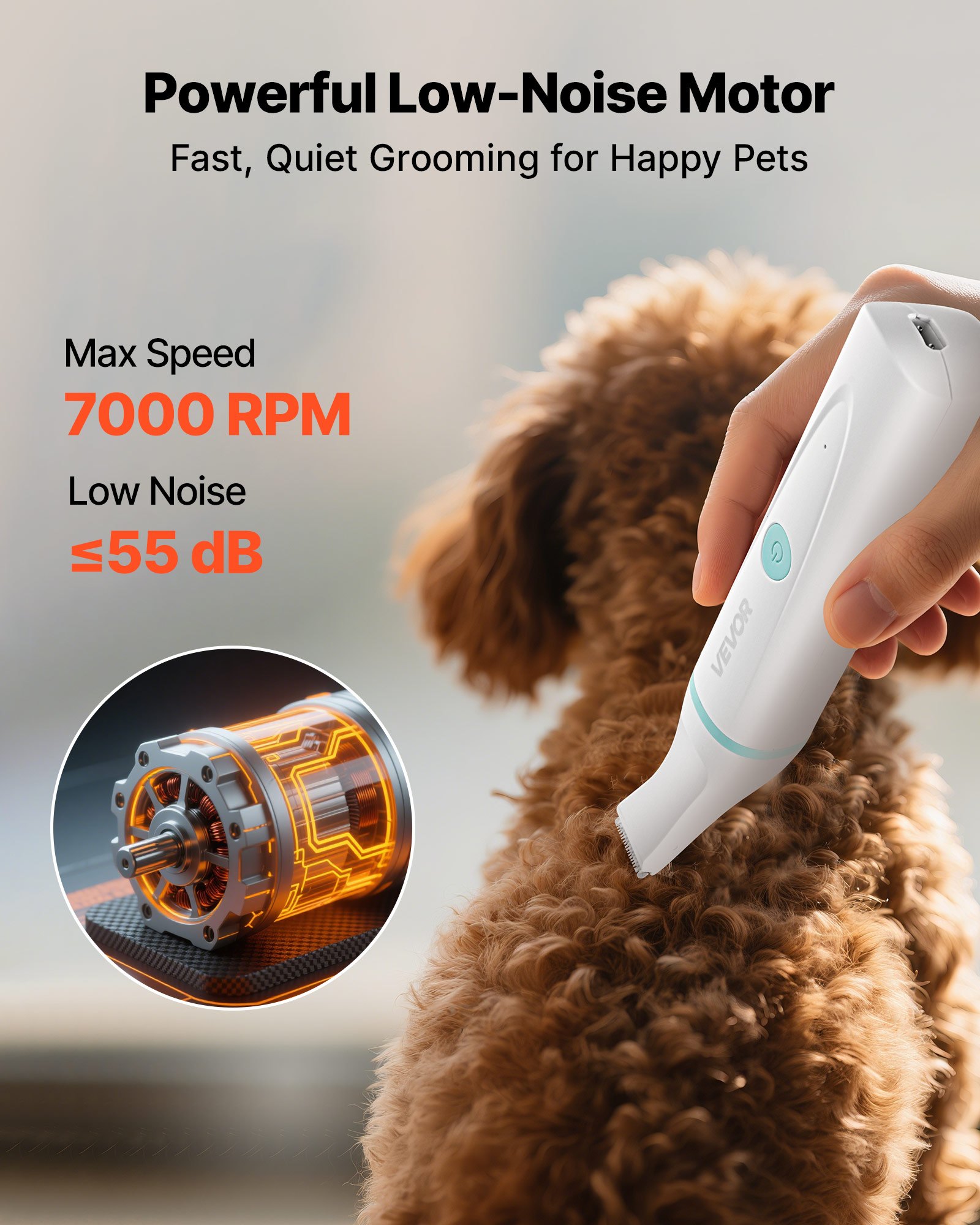 Dog Clippers For Grooming, 4 In 1 Dog Grooming Kit, Low Noise, Rechargeable Pet Shaver With 6 Combs & 4… image 4