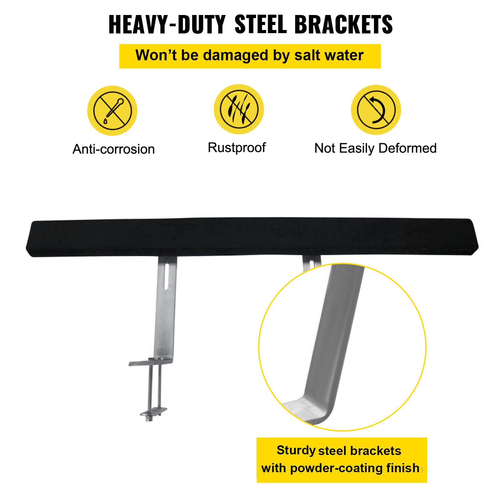 Boat Trailer Guide-ons, 48", 2 PCS Rustproof Steel Trailer Guide Ons, Trailer Guides With Carpet-Padded Boards, Mounting Parts Included, For Ski Boat, Fishing Boat Or Sailboat Trailer