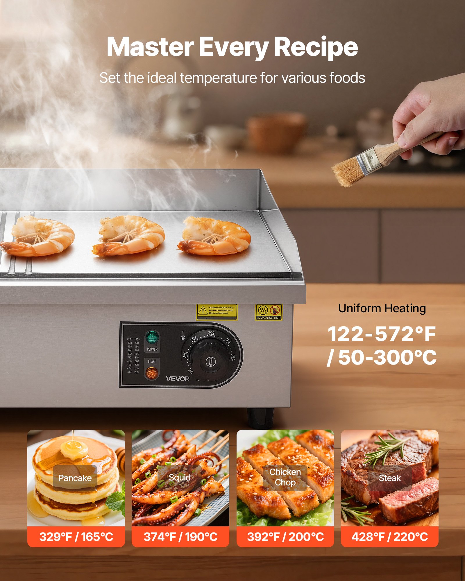 Commercial Electric Griddle — 21.06 X 11.81 Inch — photo 4