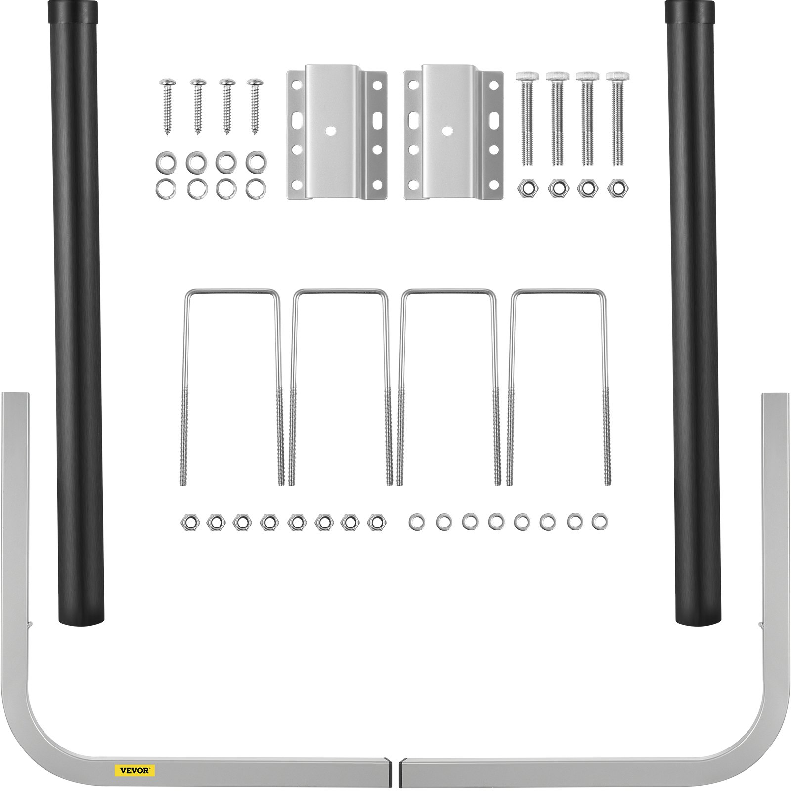 Boat Trailer Guide-ons, 40\", 2PCS Rustproof Galvanized Steel Trailer Guide Ons, Trailer Guides With Black PVC Pipes, Mounting Parts Included, For Ski Boat, Fishing Boat Or Sailboat Trailer - Image 1
