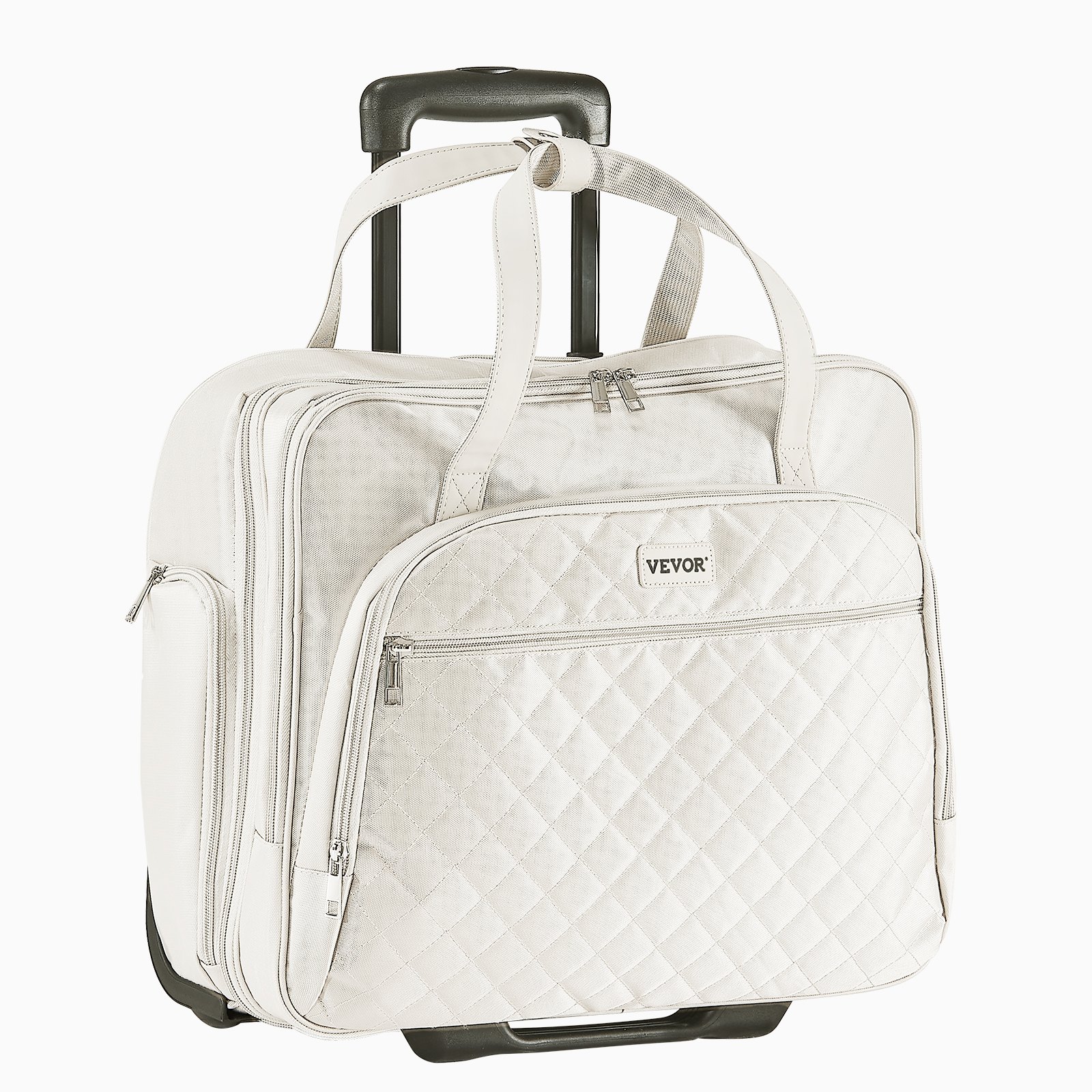 Rolling Laptop Bag, Fits Up To 15.6 Inch Laptop, Wheeled Briefcase, Roller Computer Tote Bag With 2 Fixed Wheels & Telescoping Handle, Laptop Case For Work Travel Business Office, Women Men - Image 1