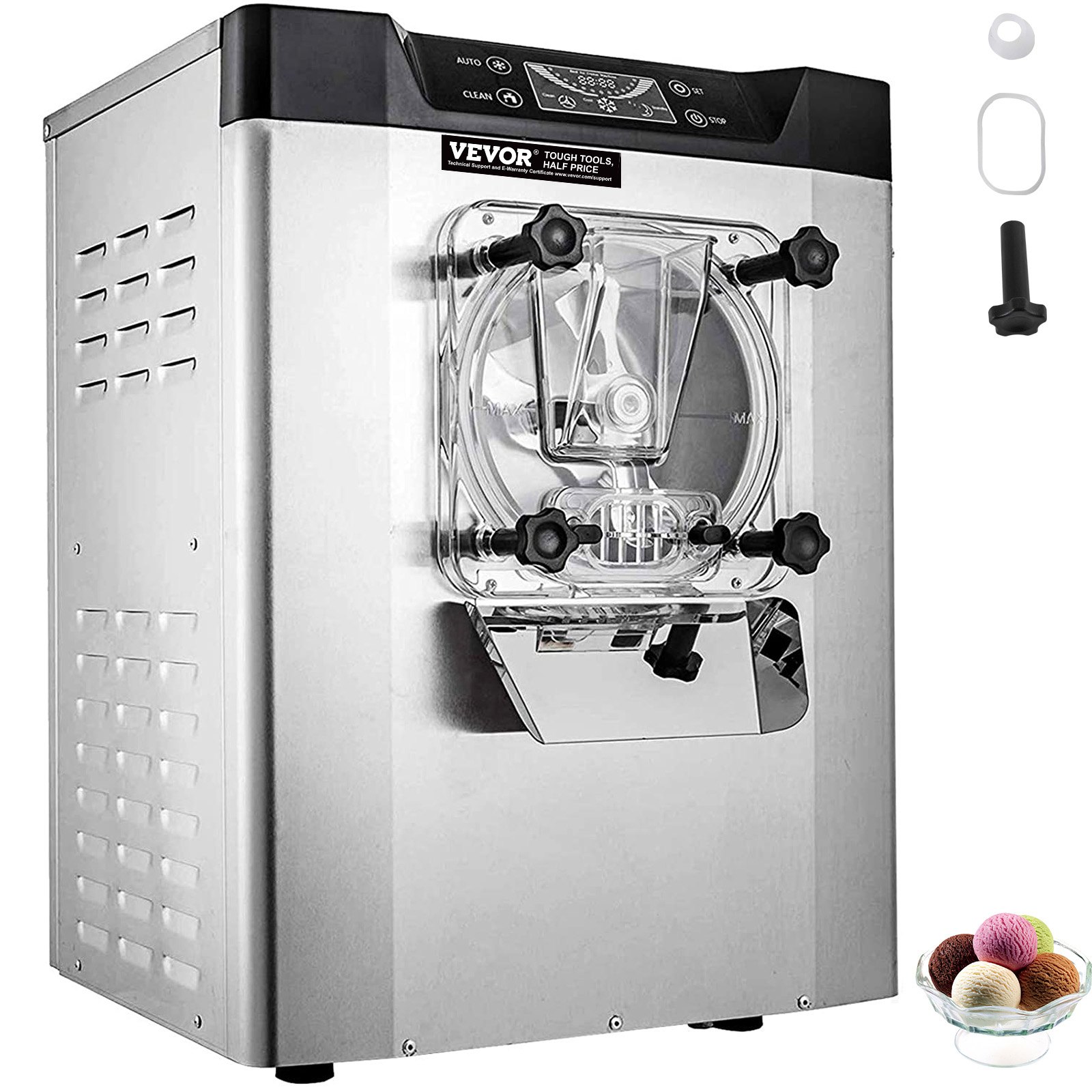 Commercial Ice Cream Machine 1400W 20/5.3 Gph Hard Serve Ice Cream Maker With LED Display Screen Auto Shut-Off Timer One Flavors Perfect For Restaurants Snack Bar Supermarkets - Image 1