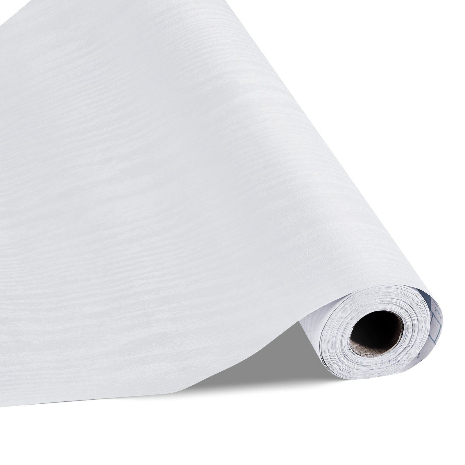 Peel And Stick Wallpaper, 17.7 X 393.7 Inch Contact Paper White Wood Grain Waterpoof Self Adhesive, Easy To Clean & Peel Wall Decorative Vinyl Roll For Bedroom Kitchen Bathroom Desk Office