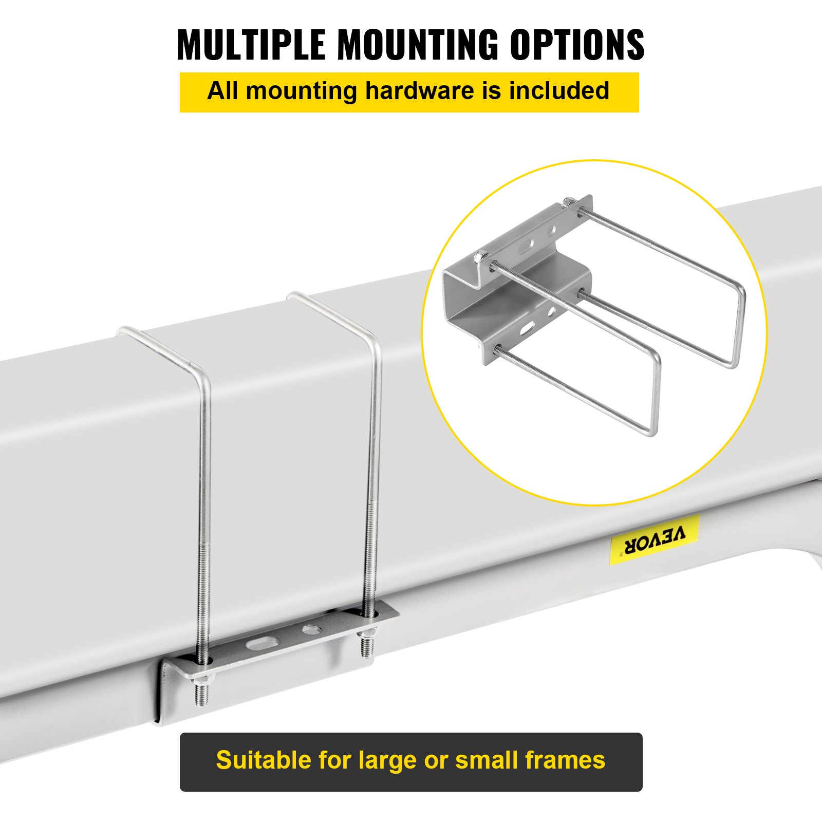 Boat Trailer Guide-on, 60\", 2PCS Steel Trailer Post Guide Ons, With White PVC Tube Covers, Complete Mounting Accessories Included, For Ski Boat, Fishing Boat Or Sailboat Trailer