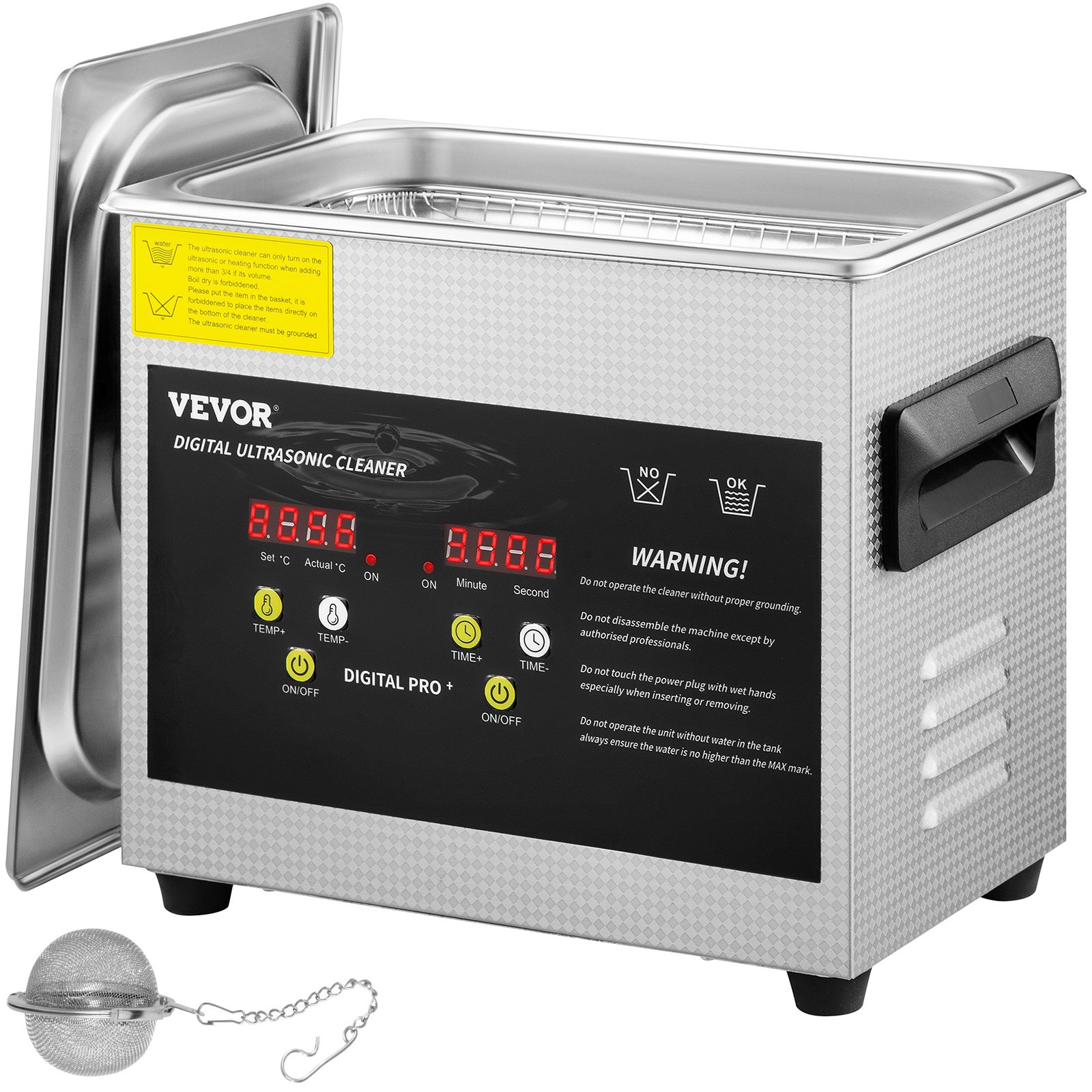 3L Upgraded Ultrasonic Cleaner (200W Heater,120W Ultrasonic) Professional Digital Lab Ultrasonic Parts Cleaner With Heater Timer For Jewelry Glasses Parts Cleaning - Image 1