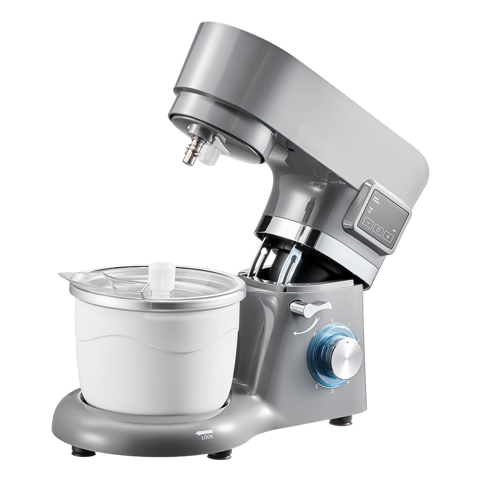 1.8Qt Ice Cream Maker 6-Speed Stand Mixer LED Timer Grey