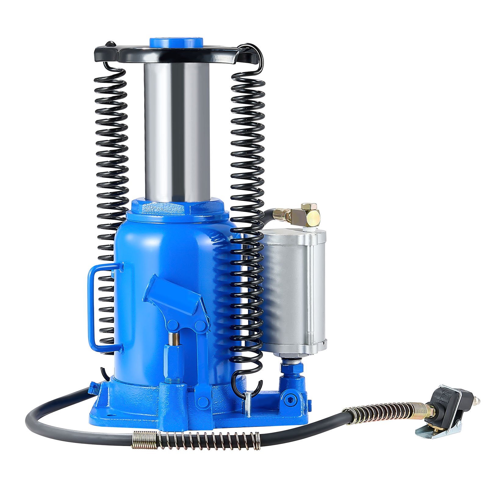 Air Hydraulic Bottle Jack, 32 Ton (70546.9 Lbs) Capacity, 10-16.3 Inch Lifting Range, Pneumatic/Manual Heavy Duty Welded Bottle Jack With Pump For Car, SUV, Pickup, Truck, RV, Auto Repair, Blue - Image 1