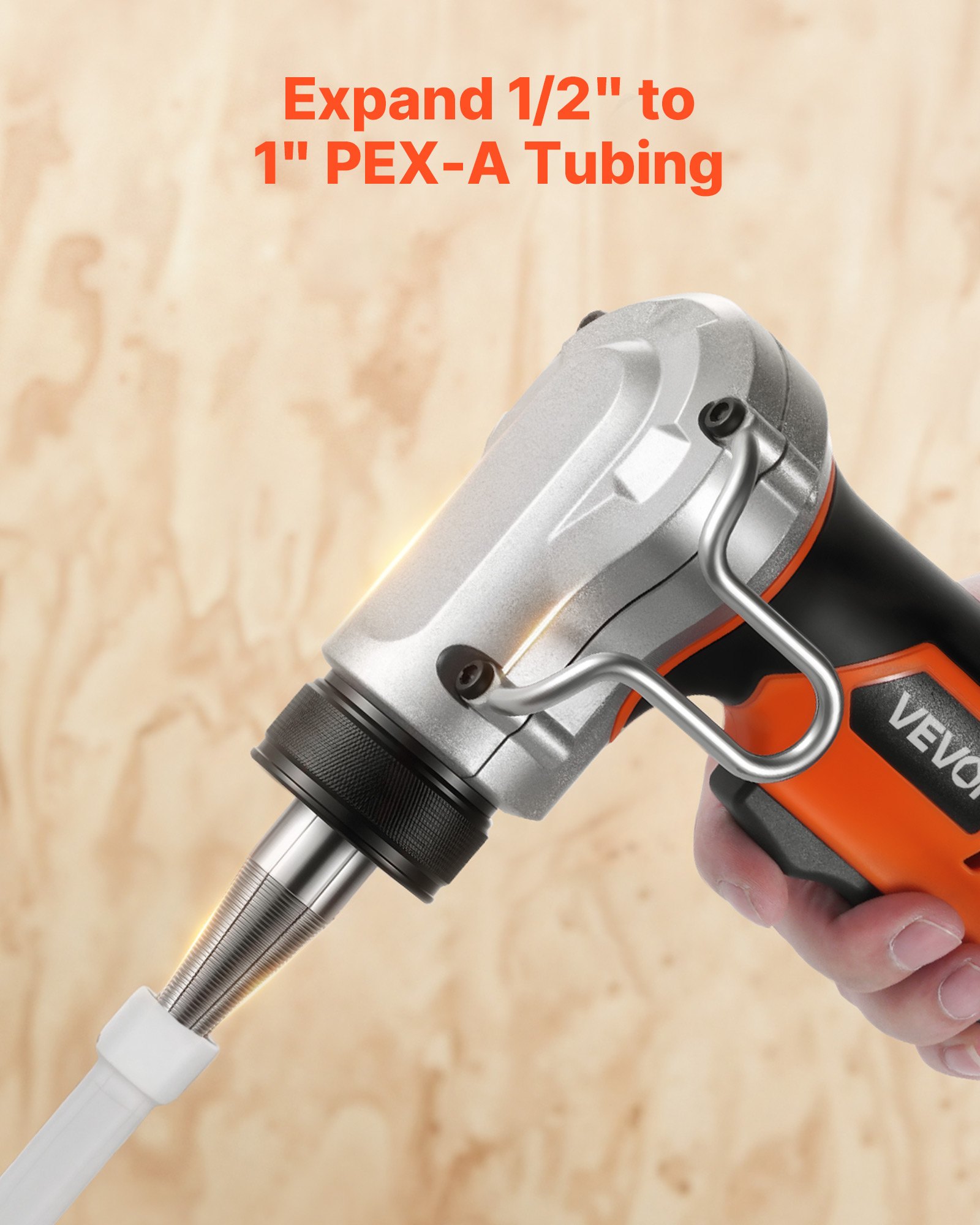 Cordless Tube Expander, 20V Max Electric Tubing Expansion Tool For 1/2", 3/4", 1" PEX-A Pipes, 22000RPM Pipe Expander With 3 Expanding Head, 2pcs 2AH Battery, Fast Charger & Carrying Case image 2