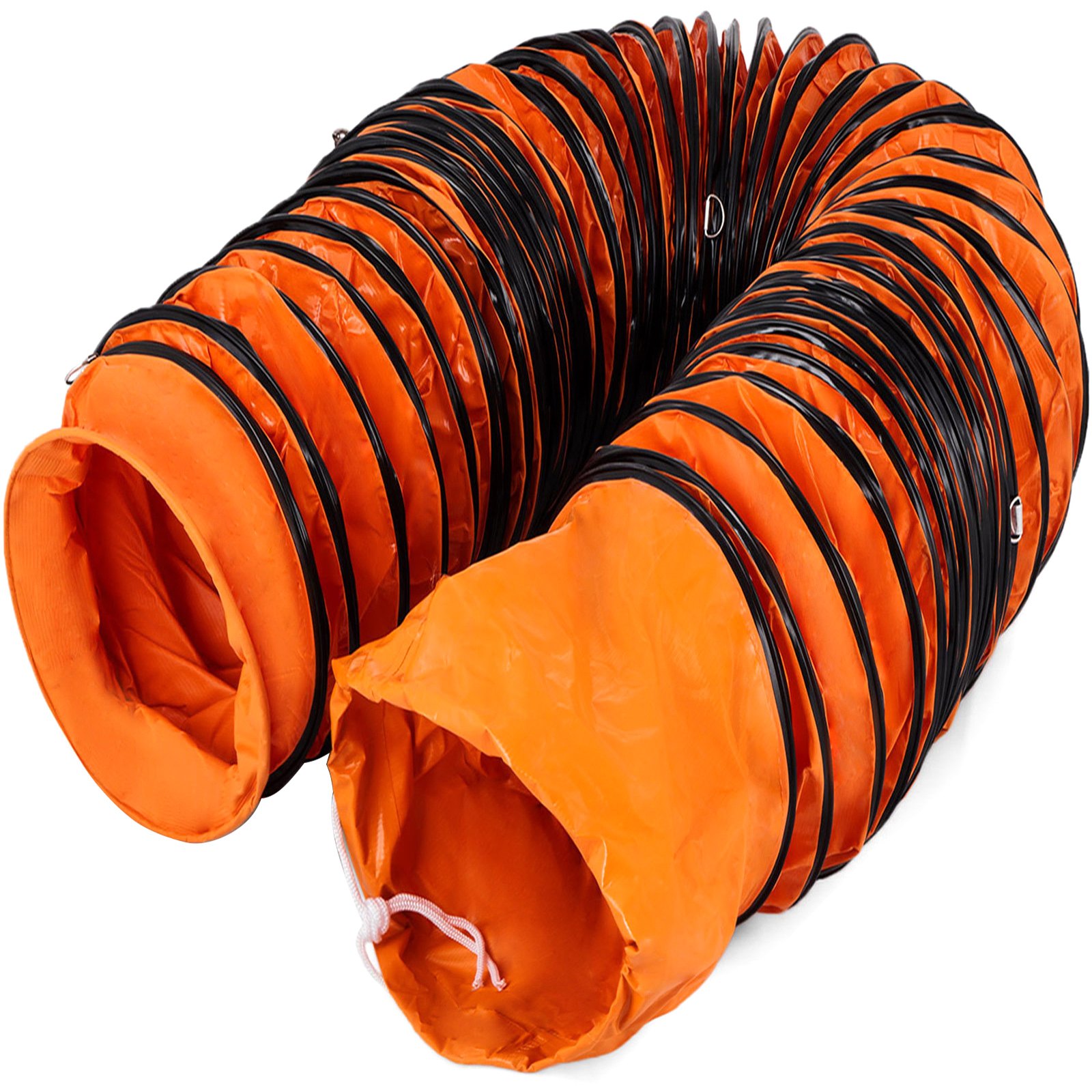 25ft Ducting Hose, PVC Flexible Duct Hosing With S Hook & Steel Support For 8inch Utility Blower - Image 1