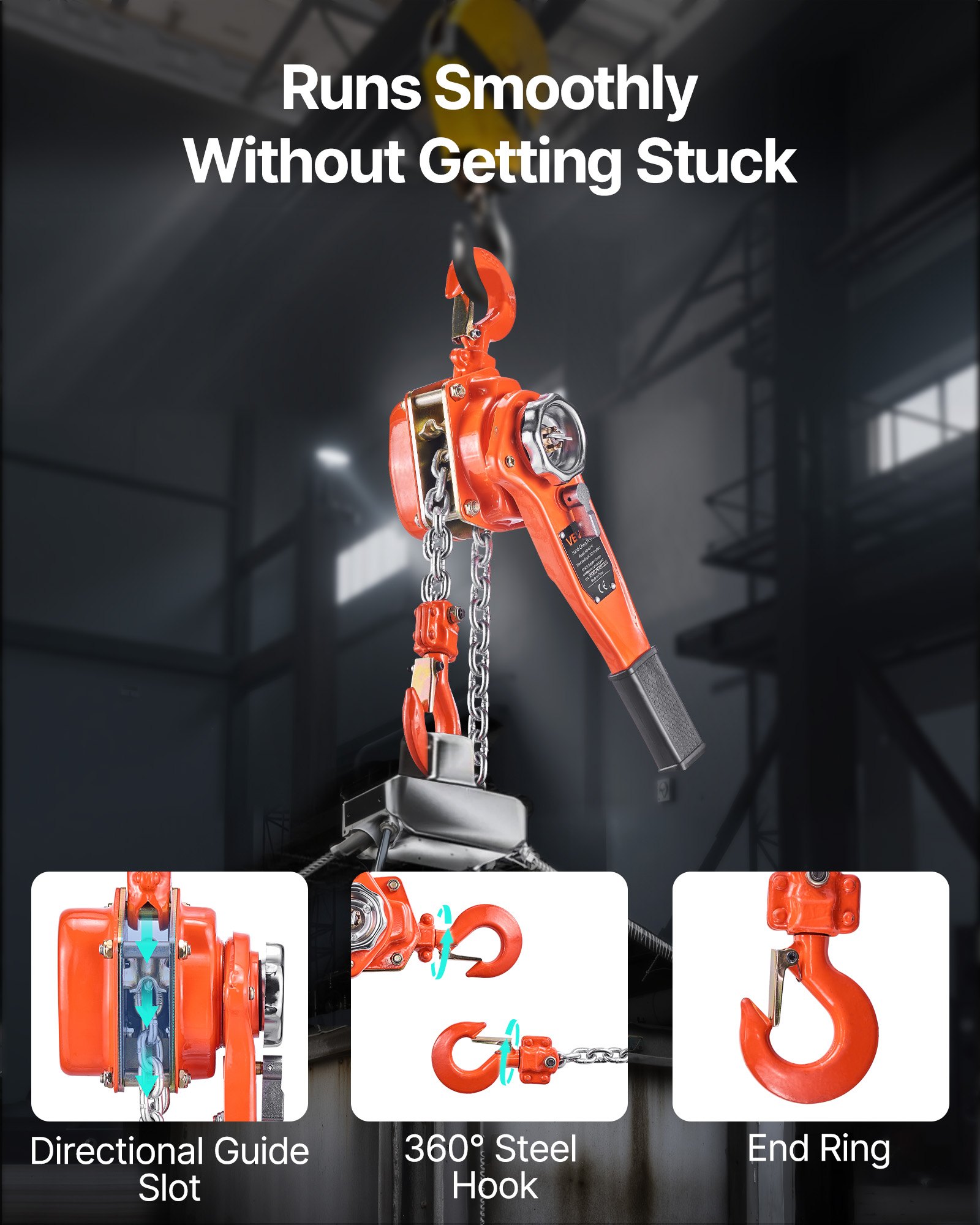 Manual Lever Chain Hoist, 0.75T Capacity Heavy Duty Come Along, 10FT Lift G80 Alloy Steel Chain With Dual Pawl… - 6