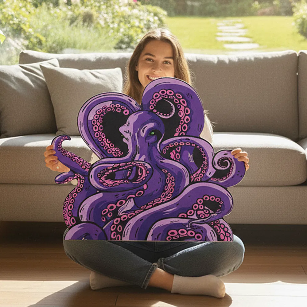 Green And Purple Cthulhu Rugs Water Absorbent Bath Mat Octopus Anime Rug Graphic Gothic Bathroom Rugs Fantasy Decorate, Non Slip Backing, Unique Gift & Decor For Gamers, 27x18 In