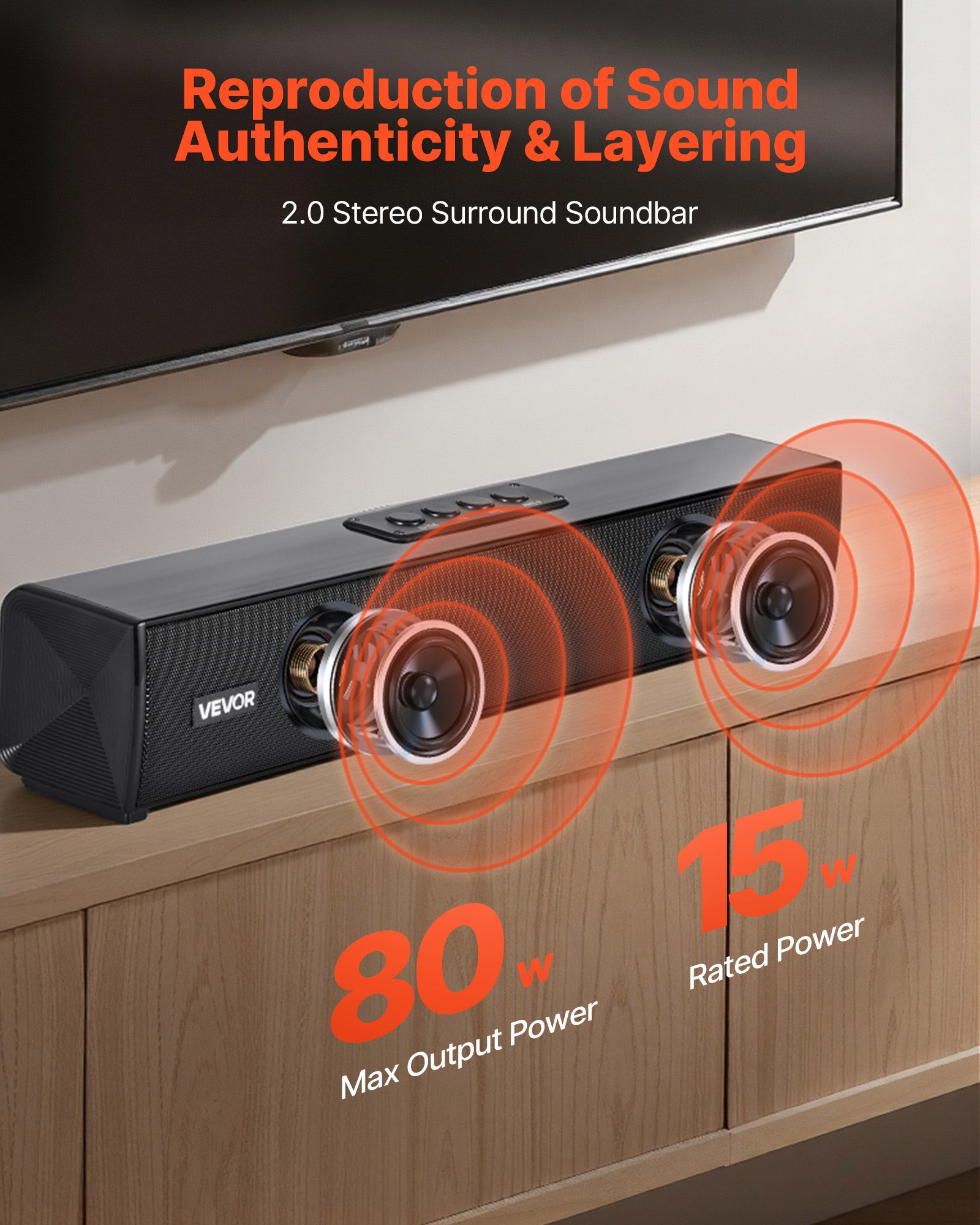 Sound Bar til smart TV 2.0 Channel 17-Inch Compact - Miniatyr 2