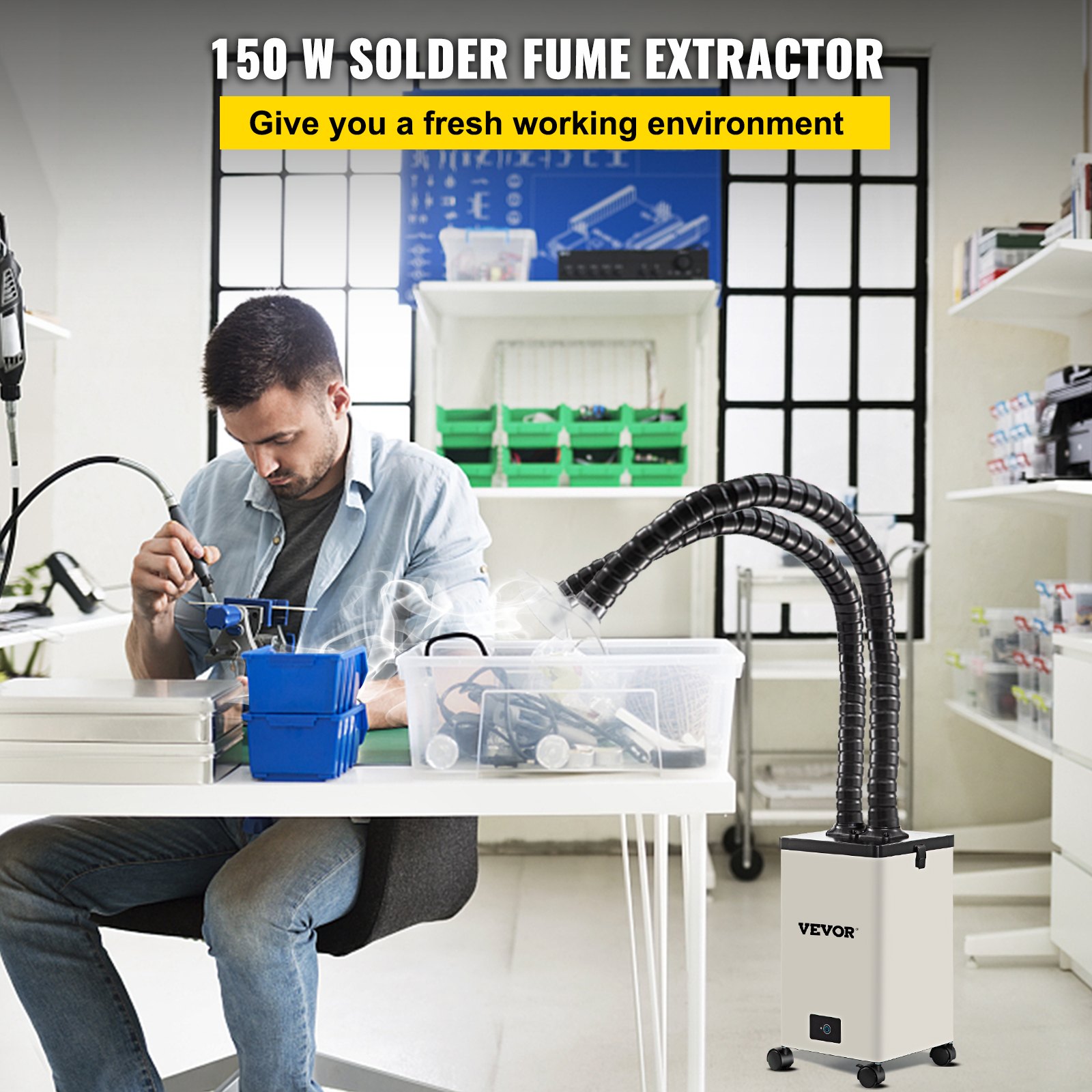 Solder Fume Extractor — 150W 165CFM Soldering Smoke Extractor — photo 5