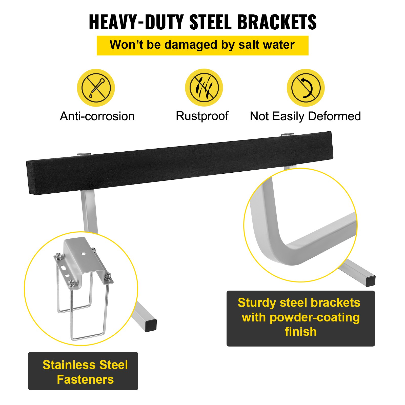 Boat Trailer Guide-ons, 2 PCS Rustproof Steel Trailer Guide Ons, Trailer Guides With Carpet-Padded Boards, Mounting Parts Included, For Ski Boat, Fishing Boat Or Sailboat Trailer